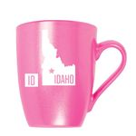 Elanze Designs Silhouette State of Idaho ID Boise Capital City Laser Engraved 10 Ounce Glossy Ceramic Classic Coffee Mug Hot Cold Beverage Cup Kitchen Drinkware, Metallic Pink