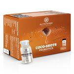 NUTRiHERBS Cocoshot Probiotics Gut Health Supplement with Virgin Coconut Oil - for Gut Cleanse | Helps to Detox | Supports Gas & Bloating Relief - For Women & Men 5ml -Pack of 10