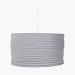 Contemporary Jute Fabric Drum Shade for Pendant Lamps | Accordion Hessian Shade for Ceiling Lights Grey Lamp Shades | Lampshade for Ceiling Light Shade Bedroom (35cm, Soft Grey)