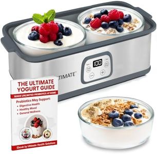 Ultimate Probiotic Yogurt Maker with TruTemp™ Adjustable Temperature & Time Control, Make Trillions of Probiotics for Gut Health, Two 1-Quart Containers for Larger Batches, UNLIMITED LIFETIME WARRANTY