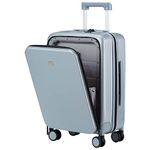 Hanke Upgrade Carry On Luggage with Front Laptop Pocket, 20'' PC Hard Case Suitcases with Spinner Wheels & TSA Lock,Rolling Luggage for Business Travel and Short Trip(Grey)