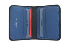 VISCONTI Slim Collection Lank Leather Wallet with RFID and Tap and Go VSL34 Black/Cobalt