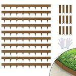 VEVOR Steel Landscape Edging, 10-Pack Steel Garden Edging Borders, 39.6" L x 2" H Strips, Hammer-in Edging Border, Bendable Metal Landscape Edging for Yard, Garden, 2.5" Spike Height, Rustic Brown