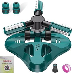 WOVUU Garden Sprinkler,Upgrade Lawn Sprinkler Automatic 360 Degree Rotating Irrigation Sprinkler System, Garden Hose Sprinkler for Yard/Built in 36 Units Angle Spray Nozzles (Green)