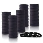 Diversa Seamless Thick Cotton Hair Rubber Bands, Durable Elastic Ties, Ponytail Holders, Hair Accessories for Women and Girls - Black (Pack of 30 Pcs)