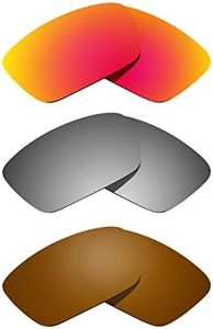 Littlebird4 3 Pairs Replacement Sunglasses Lenses for Oakley Fuel Cell, Polarized with UV Protection-Multiple Options (Titanium-Brown-Orange)