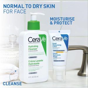 CeraVe AM Facial Moisturising Lotion SPF50 – 52ml, Ceramides, Niacinamide, UVA/UVB Protection