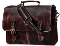 RUSTIC TOWN Leather Laptop Bag for Men - 16" Messenger Crossbody Briefcase Bag - Ideal for Office, College, & Travel - Durable Shoulder Bag - Gift for Men