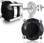 Black Stud Earrings Black Cubic Zir