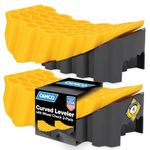 Camco RV Curved Chock-Easy Drive-on Leveler Adds Up to 4" in Height-for Use with Trailers Up to 30,000 lbs, 2 Pack, 21021