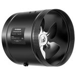 VIVOSUN Inline Booster Duct Fan 8” 420 CFM, HVAC Exhaust Ventilation Fan with Low Noise for Basements, Bathrooms, Kitchens, Attics, Grow Tents, Black