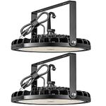 200W UFO LED High Bay Light 2PCS, 28000LM with US Plug 5ft Cable, 5000K, Commercial Industrial Warehouse Shop Factory Barn Garage Area Lighting Fixture, Non-Dimmable