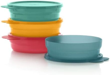 Tupperware Brand Microwave Reheatable Cereal Bowls (500mL/2 Cup) + Lids - Dishwasher Safe & BPA Free - Airtight, Leak-Proof Food Storage Containers