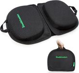 IHEALTHCOMFORT Small Travel Seat Cushion,Gel Memory Foam Seat Cushion,Supportive Butt Pillow,Portable and Foldable for Long Sitting Hours on Stadium Airplane Car Seat