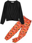 Arshiner Girls Clothing Sets 2 Piece Outfits Twist Front Crop Top and Long Pants Sweatsuits Tracksuits 7-8 Years