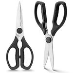 WELLSTAR Heavy Duty Kitchen Scissors, Sharp Kitchen Scissors Multipurpose Utility Stainless Steel Scissor, Kitchen Shears for Chicken,Meat, Vegetables, Herbs, BBQ, Bones, Nuts,2-Piece Set