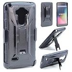 LG G Stylo LS770 (Sprint, MetroPCS, Boost Mobile) Case, Swivel Rotating Rugged Heavy Duty Shockproof Slim Armor Holster Belt Clip Combo Case with Kickstand (black)