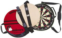 Unicorn Portable Dartboard Darts Board | Unicorn on Tour | Eclipse Pro Sisal Bristle Board | with Door Fixings | Bag with Handles & Adjustable Shoulder Strap | Round Oche Mat and Ochemate Measure