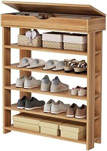 sogesfurniture 29.5 inches Shoe Rack 5 Tier Free Standing Wooden Shoe Storage Shelf Shoe Organizer,Teak BHCA-L24-TK-NEW