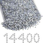 Beadsland Hotfix Rhinestones Bulk, 14400PCS Crystal Hot Fix Rhinestones for Crafts Clothes DIY Decoration, Crystal, SS10, 2.7-2.9mm