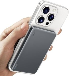 RORRY for Magsafe Portable Charger, [0.3" Ultra Slim] Magnetic Power Bank,[Alloy-Made] 5000mAh Wireless Portable Charger, USB C Battery Pack 18W Fast Charging for iPhone Samsung (Grey)