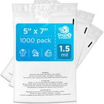 Shop4Mailers 5 x 7 Suffocation Warning Clear Plastic Self Seal Poly Bags 1.5 Mil (1000 Pack)