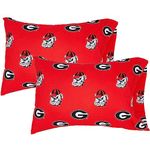 Georgia Bulldogs Red Standard Pillow Case