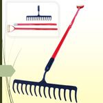 RedBuild Premium Gaden Rake with D Style Handle | Rake for Gardening