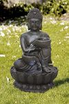 13.75" H Buddha Fountain with LED for Tabletop Décor