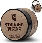 Striking Viking Sandalwood Beard Softener for Men - Non-Greasy Cream Formula With Natural Ingredients for Hydrated and Refreshing Beards (4oz)