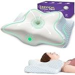 Cooling Cervical Pillow for Neck Pain Relief, Contour Memory Foam Pillow for Sleeping, Ergonomic Orthopedic Neck Support Pillow for Side,Back & Stomach Sleepers