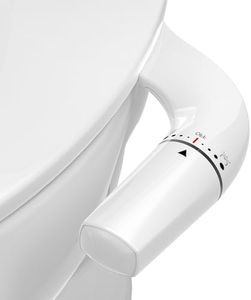 Bidet Attachment for Toilet - Left Hand Bidet Ultra-Slim Non-Electric, Dual Nozzle(Frontal & Rear Wash) Adjustable Water Pressure, Fresh Water Bidet Toilet Seat Attachment (Left)