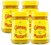 Colman's Original English Mustard | Deliciously Spicy Classic to Transform Dishes | Versatile Mustard Packed in Jar | Pack of 4 x 100G