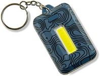 Carson COB LED Keychain Flashlight with Stainless Steel Keyring and 3 Lighting Settings - Blue