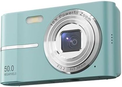 Upgrade Digital Camera, 50MP Full High Definition 1080P Camera with 16x Zoom Anti Shake, Compact Camera for Kid Student Children Teen Girl Boy, Kids Camera with 32GB SD Card (Green)