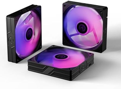 Fexadon Tek 120mm ARGB PWM PC Fans, 4 Pin, 71.2 CFM Case Fans, High Performance Computer Case Fan,1800 RPM, Black 3 Packs