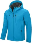 33,000ft Men's Softshell Jacket with Hood Waterproof Windbreaker Lightweight Rain Shell Jacket for Outdoor Hiking Travel