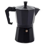 AKSH Aluminium Moka Pot 5 Cup 250ml Coffee Maker Black/Mocha Pot/Stovetop Coffee Maker Black