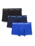 Calvin Klein Men's 3 Pack Low Rise Trunks - Cotton Stretch Boxers, Black/Blueshadow/Cobaltwater Dtm Wb, S