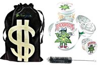 Newzenx® Metal Herb Crusher White Backwoods Fire Grinder (50mm/4 Part Grinder) 2 Inch Weed Crusher Included Velvet Pouch & Accessories