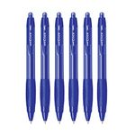 UNI-BALL Click Gel XSGR7 0.7mm Gel Pen | Triangular Rubber Grip Barrel | Retractable Mechanism | Long Lasting Smudge Free Ink | School and Office stationery | Blue Ink, Pack of 6