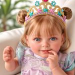 BABESIDE Reborn Baby Dolls Doreen- 20Inch Lifelike Reborn Dolls Girl with Soft Cloth Body, Cute Smiling Real Life Newborn Girl with Clothes Accessories for 3+ Years Old Kid