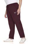 CUPID Women Winter Wear Fleece Track Pants Plus Size Lower, Trouser, Joggers for Lounge Wear n Gym Wear for Ladies_Wine_6XL