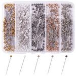 VAPKER Sewing Pins 500 Pcs Pearlized Head Quilting Pins 38mm Straight Long Pins for Dressmaker Flower DIY Decoration(5 Colors)