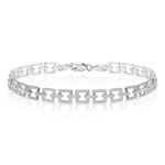 LeCalla 925 Sterling Silver BIS Hallmarked Square Link Bracelet for Men's