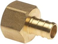 1/2 x 1/2 Inch PEX Female NPT Threaded Adapter Connector Fitting Crimp Brass for PEX Pipe Tubing, No Lead 10 in Pack