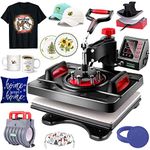 HIFRRUY Upgraded 15 x 12 Heat Press Machine for Shirts 5 in 1 Digital Swing Heat Press Sublimation Machine Industrial-Quality Powerpress Heat Printing Machine for T-Shirt Mug Hats Plate Cap Mouse Pad