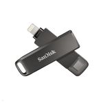 SanDisk 256GB iXpand Flash Drive Luxe, flash drive for iPhone, iPad, Android devices, PC and Mac, smartphone USB flash drive, with Lightning and USB-C connectors, black