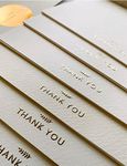 RUN2PRINT (36 Pack) Thank You Cards With Envelopes & Gift of 36 Foiled Stickers - Elegant Emboss Rose Gold Foil Pressed Blank Notes Wedding All Occasion Cards (Ivory)