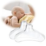 Nipple Shields for Breastfeeding Newborn, Breastfeeding Essentials Supplies for Nursing Baby, Nipple Guards BPA Free Reusable Soft Silicone for Latch Difficulties/Flat/Inverted Nipples (20mm 2-Pack)